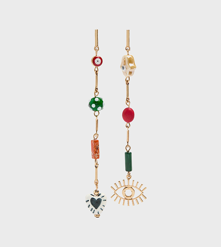 Ceramic Beads Dangler Earrings