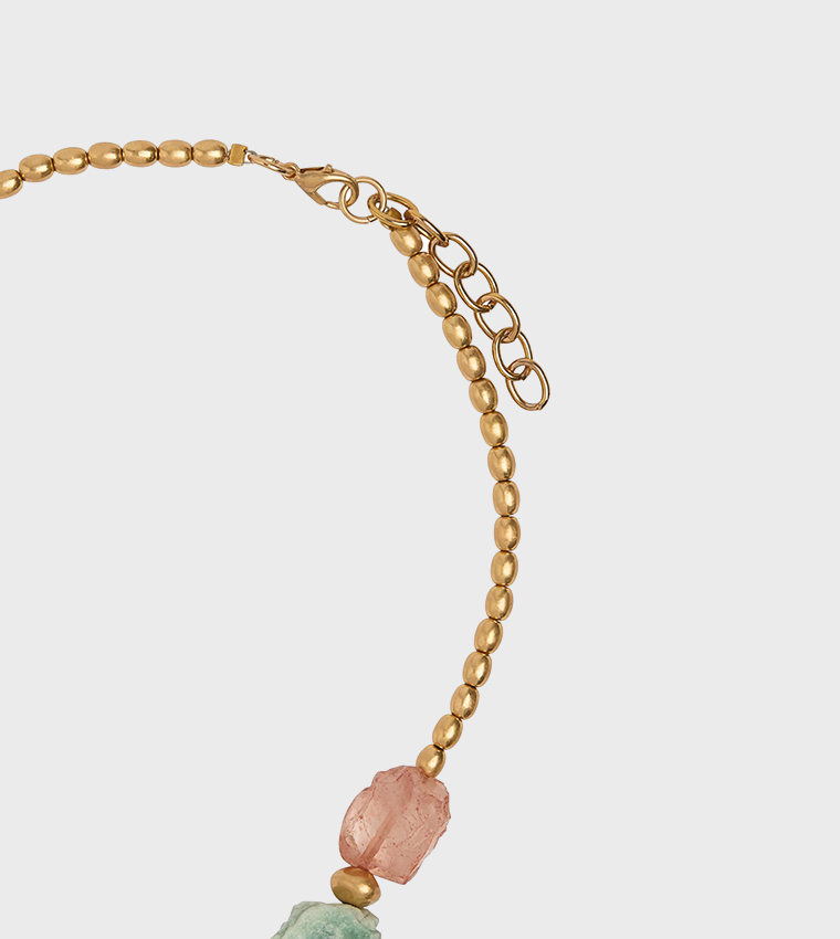 Stone Embellished Chain Necklace