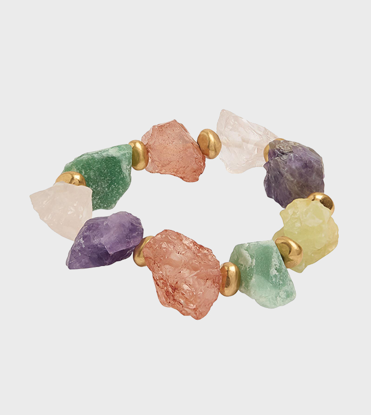 Stone Embellished Beaded Bracelet
