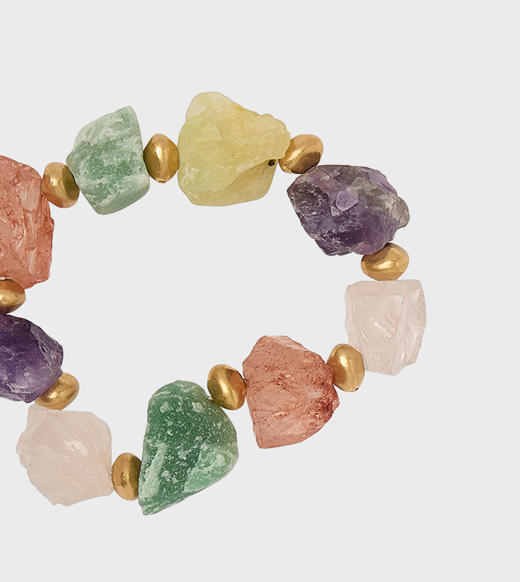 Stone Embellished Beaded Bracelet