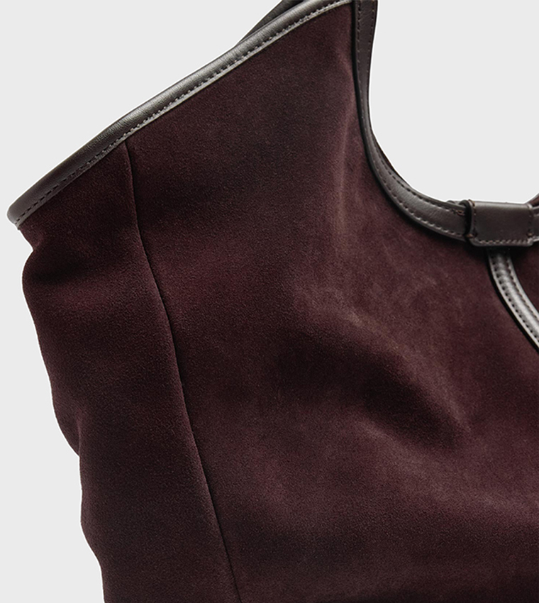 Solid Snap Button Tote Bag