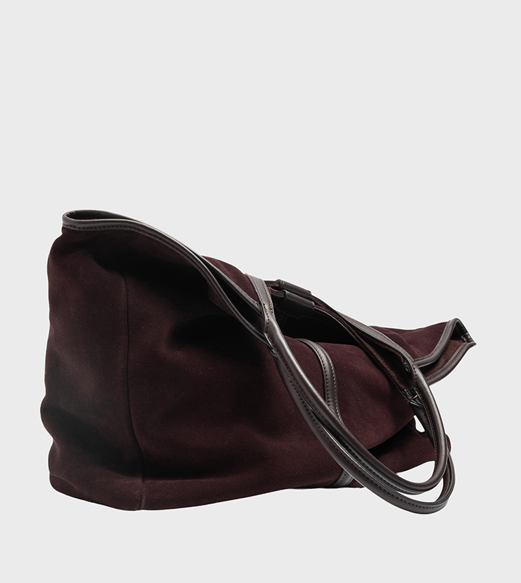 Solid Snap Button Tote Bag