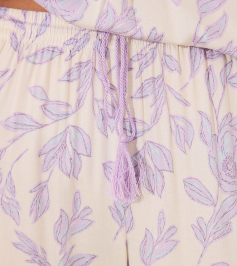 Printed Viscose Long Pyjama Set