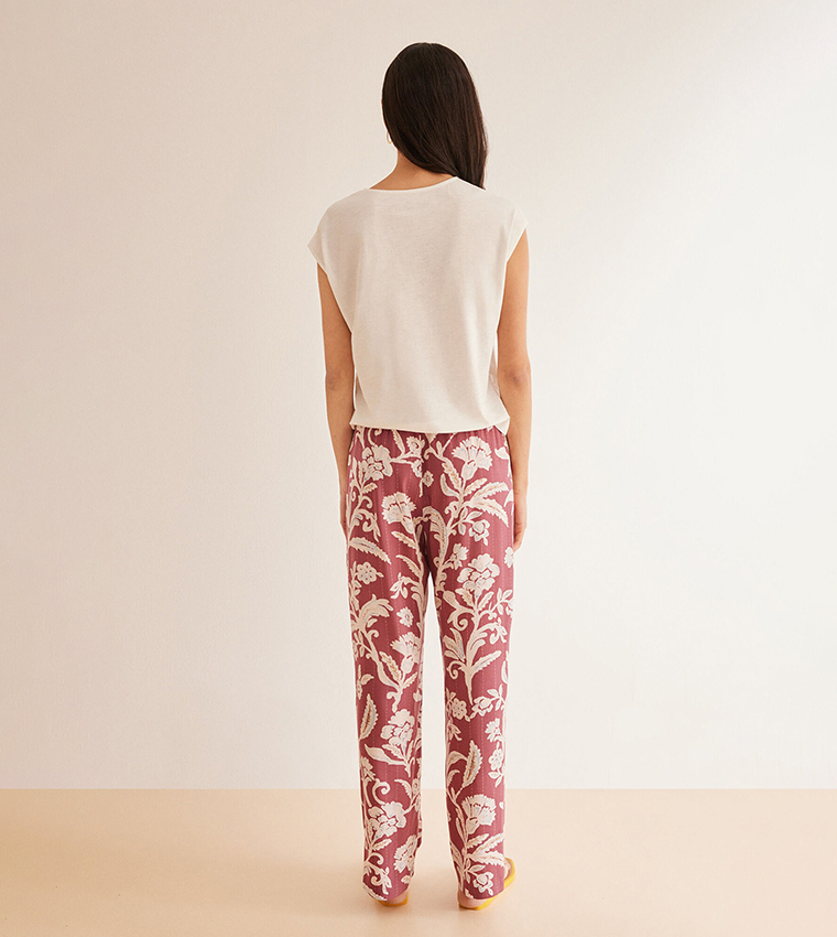 Printed Drawstring Waist Pants