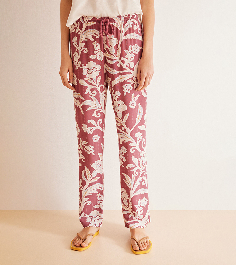 Printed Drawstring Waist Pants