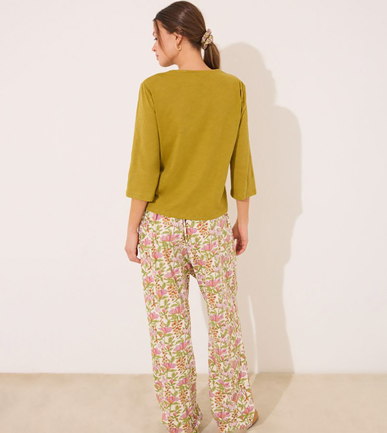 Floral Printed Cotton Lounge Pants