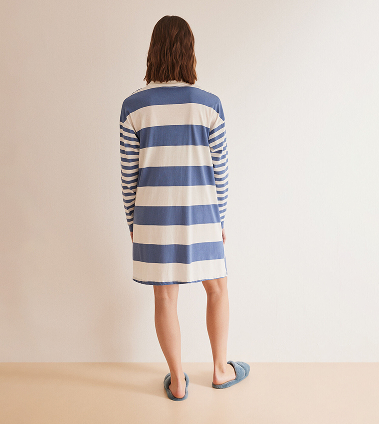 Mickey Mouse Print Long Sleeves Nightdress