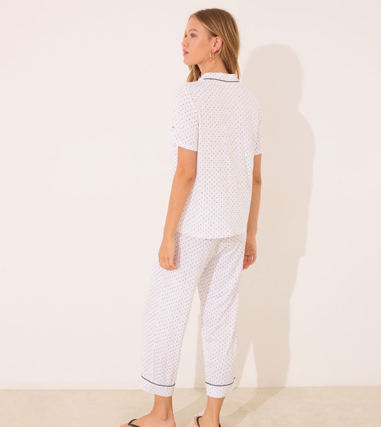 Polka-Dots Classic Capri Pyjama Set
