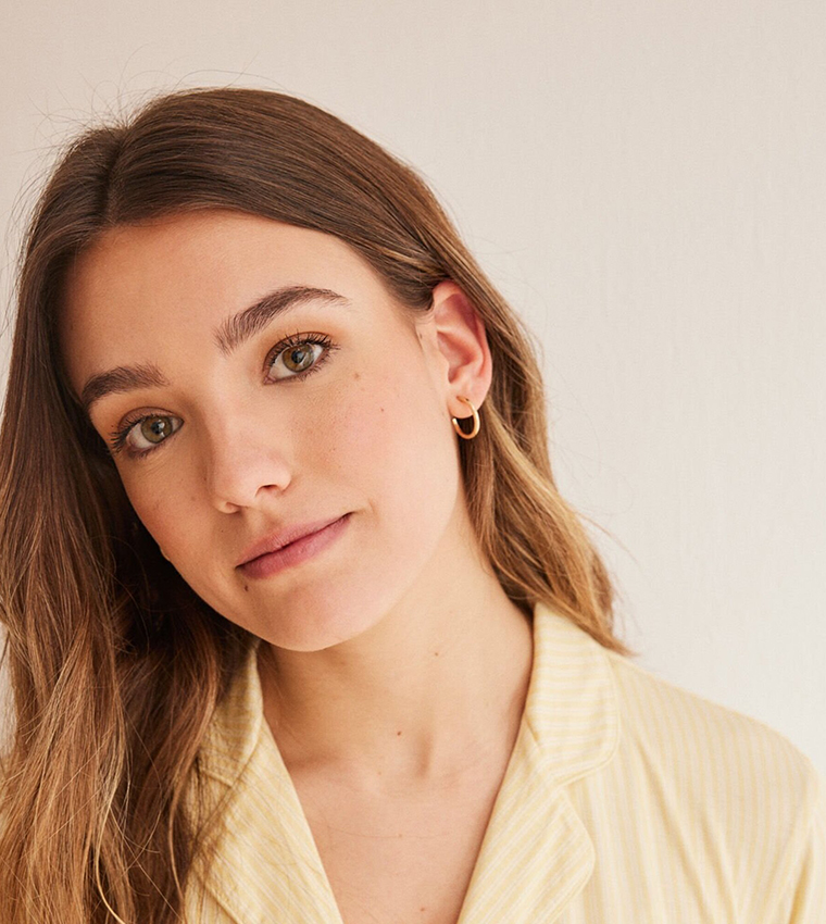 Striped Button Detail Pyjama Set