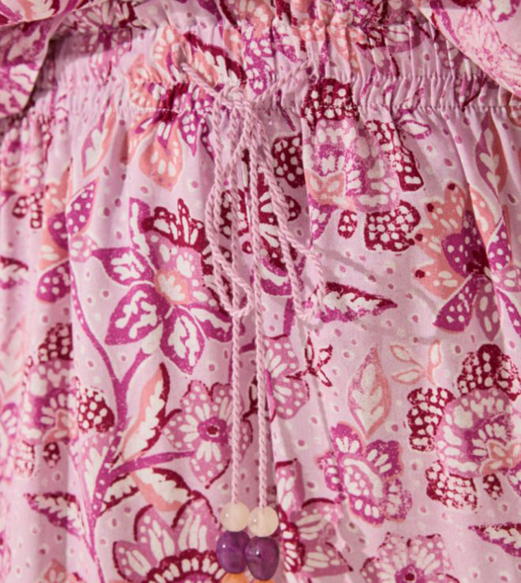 طقم بيجاما فيسكوز كابري بأكمام قصيرة وطبعة 