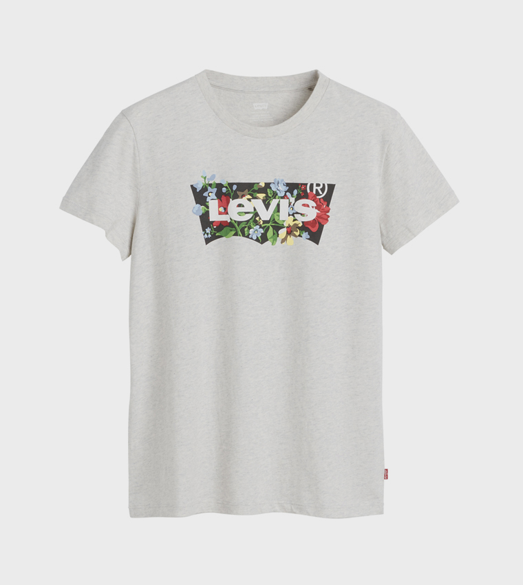 تيشيرت بطبعة شعار كم قصير 