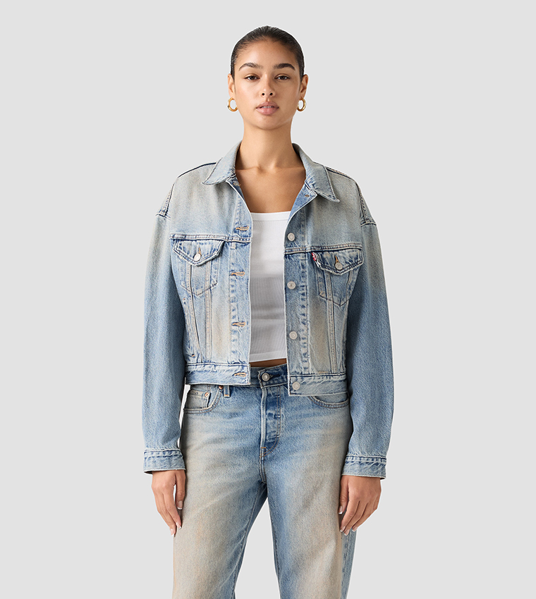 90s Washed Cropped Trucker Jacket