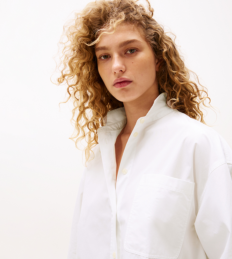 Solid Classic Collar Oversized Shirt