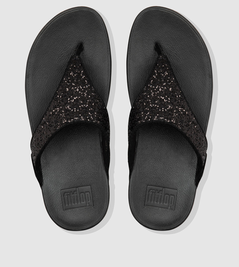 فت فلوب  صنادل كاجوال - أسود Wedge Sandals