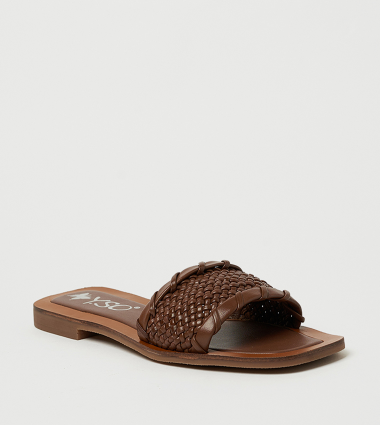 Y.SO  Flat Sandals - Tan Flat Sandals