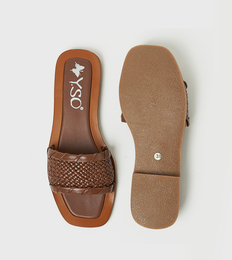 Y.SO  Flat Sandals - Tan Flat Sandals