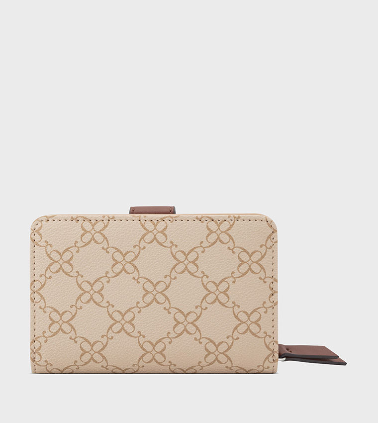 Monogram Patterned Snap Button Wallet