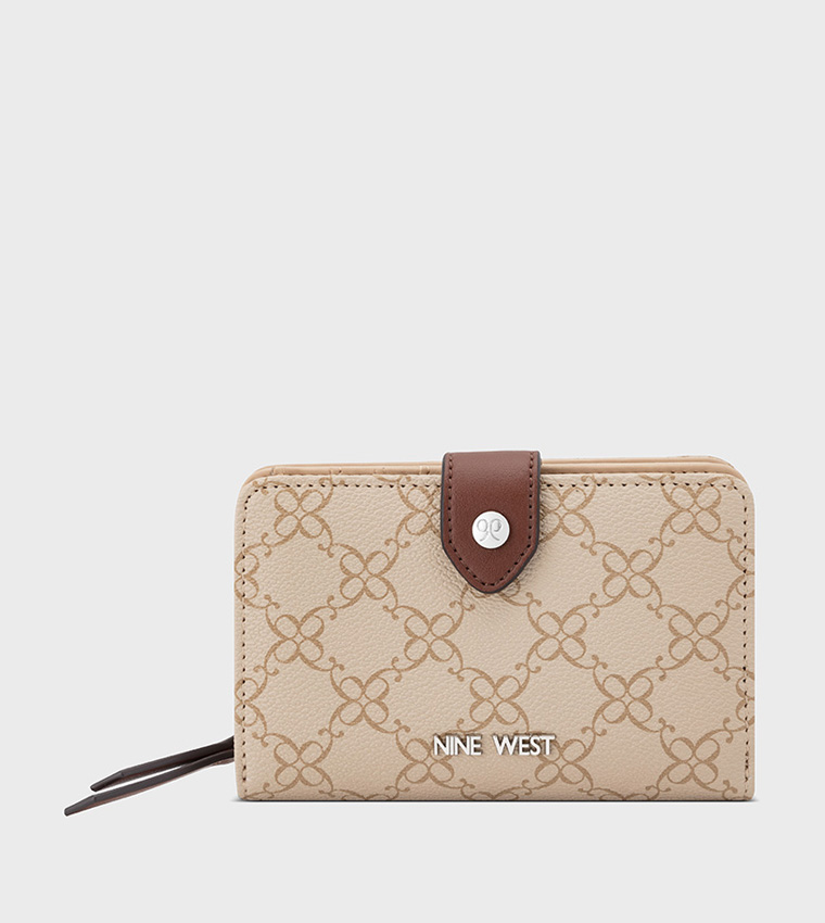 Monogram Patterned Snap Button Wallet