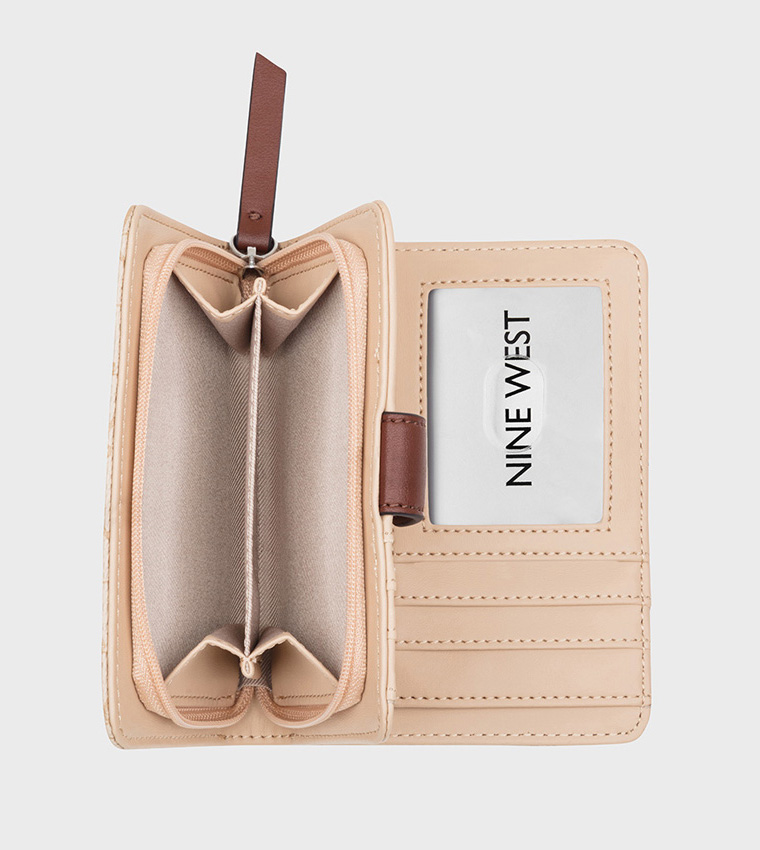 Monogram Patterned Snap Button Wallet