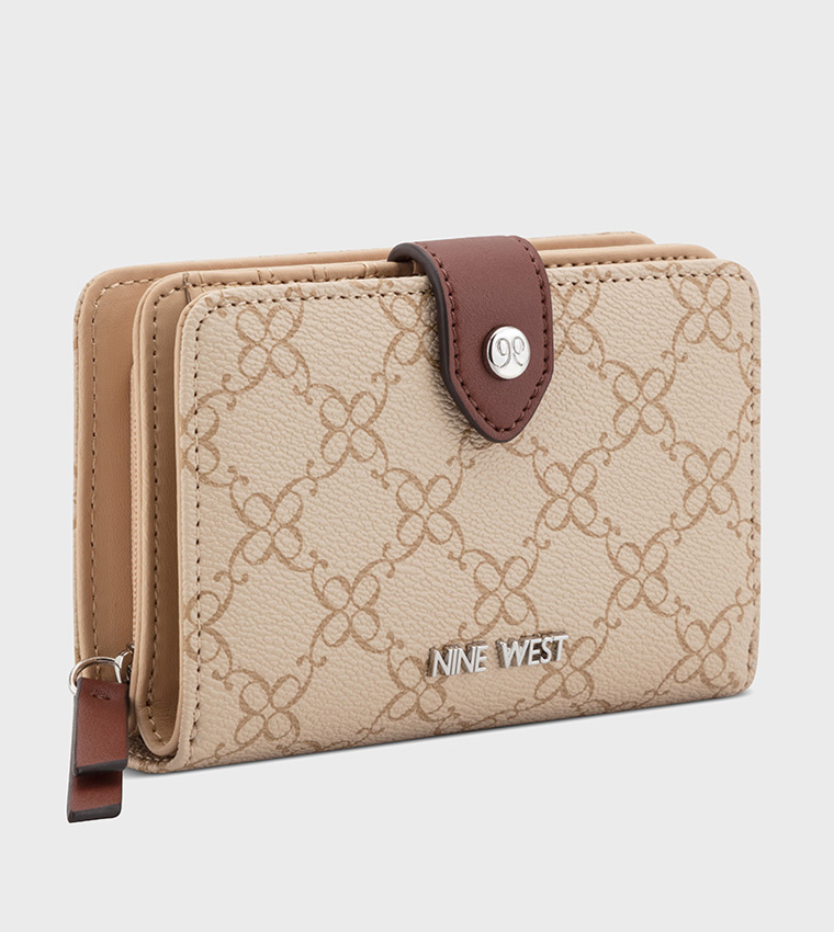 Monogram Patterned Snap Button Wallet