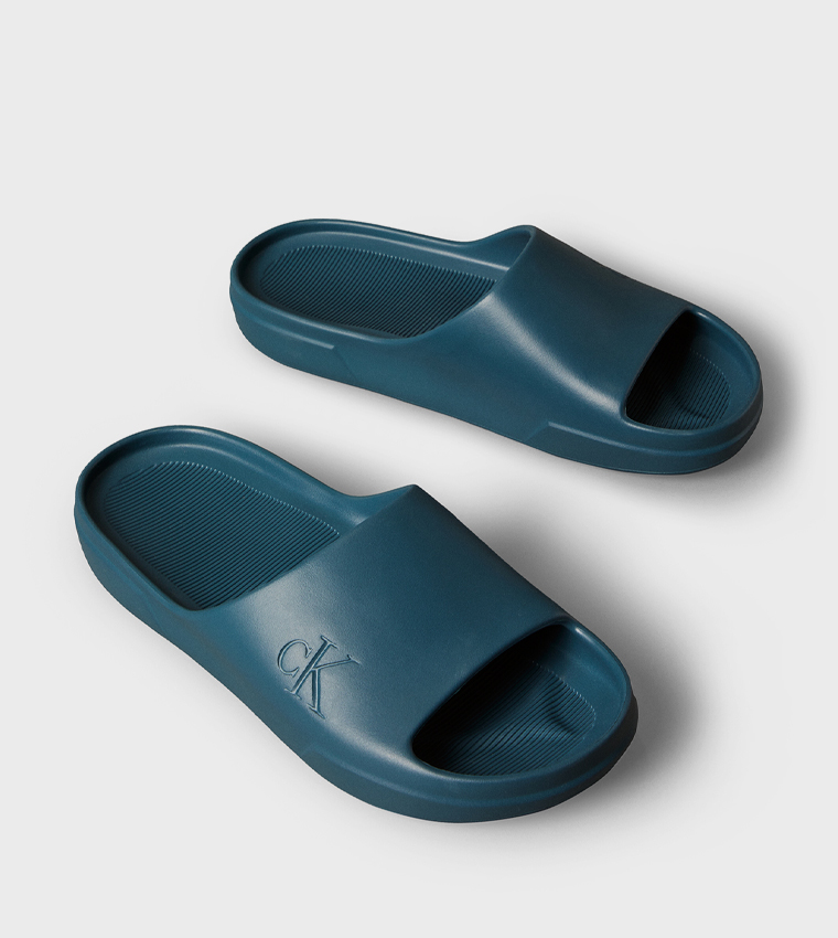 Logo Embossed Open Toe Slides