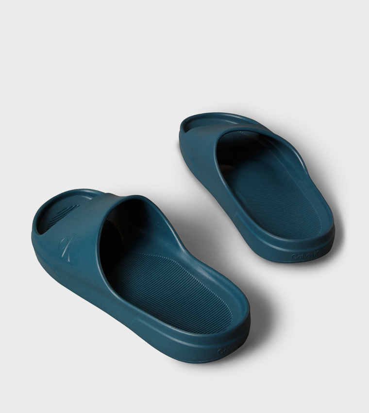 Logo Embossed Open Toe Slides