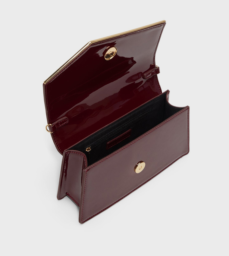 YSA Glossy Flap Top Handle Bag