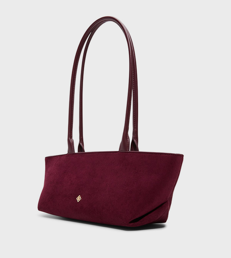 YUNAA Solid Zip Shoulder Bag