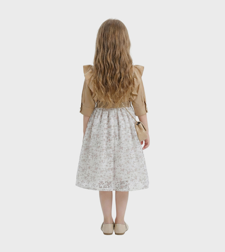 LAYALI Patterned Flared Dress with Bag