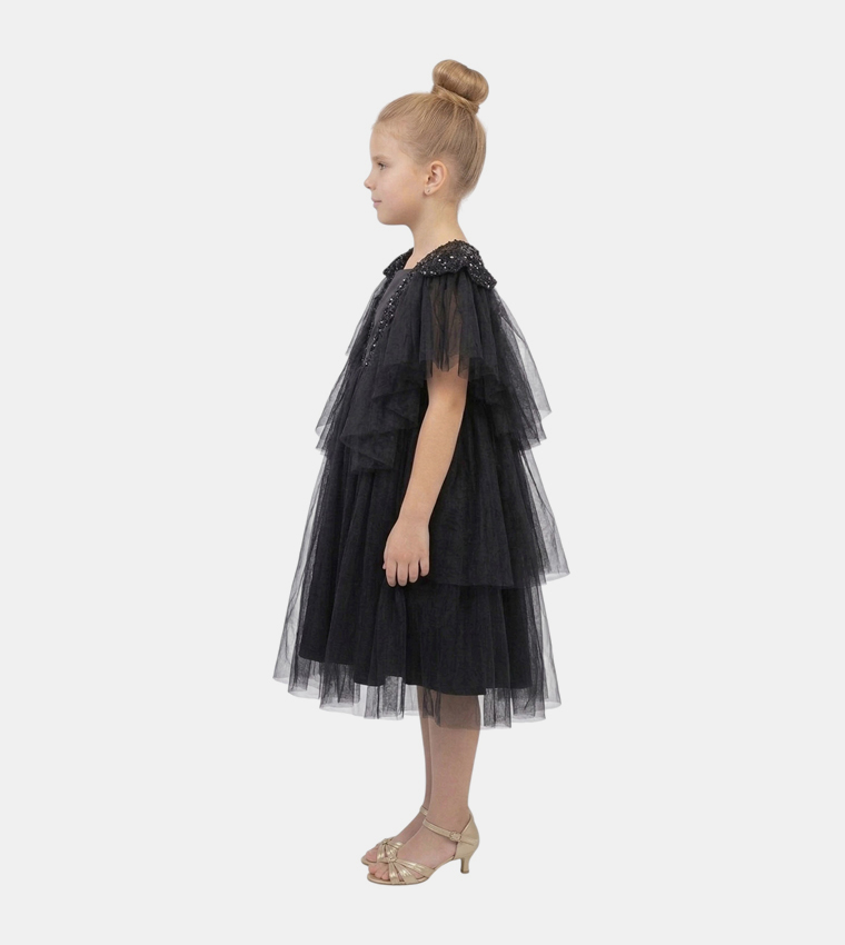 Ruffled Tulle Party Dress