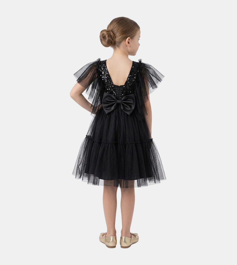 Ruffled Tulle Party Dress