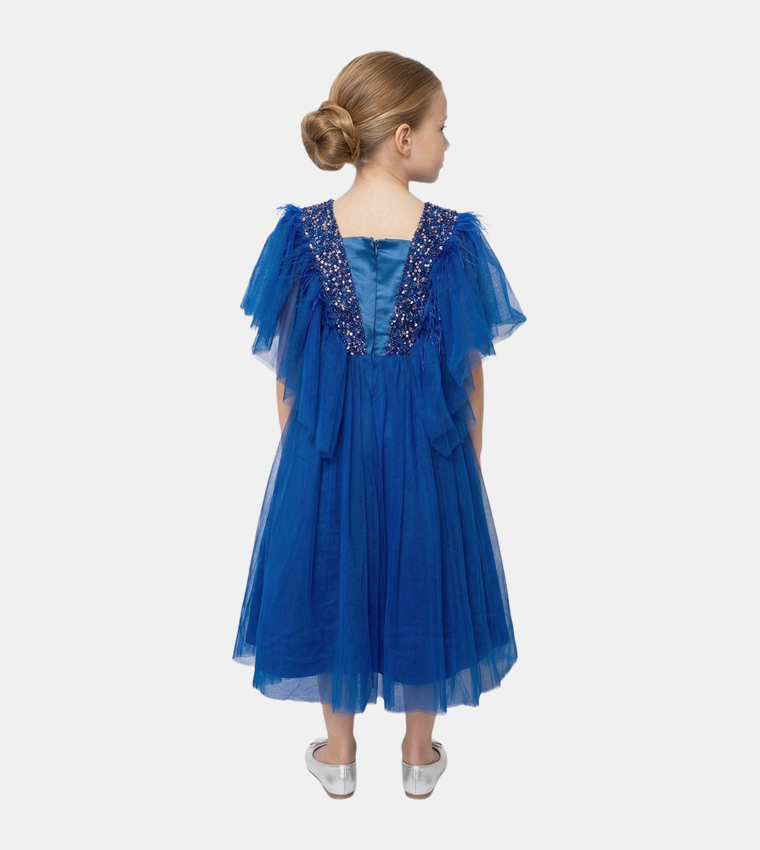 Ruffled Tulle Party Dress