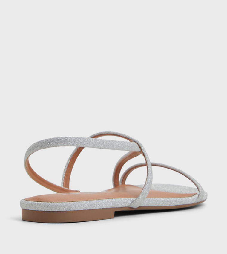 ZERAH Shimmer Slingback Flat Sandals