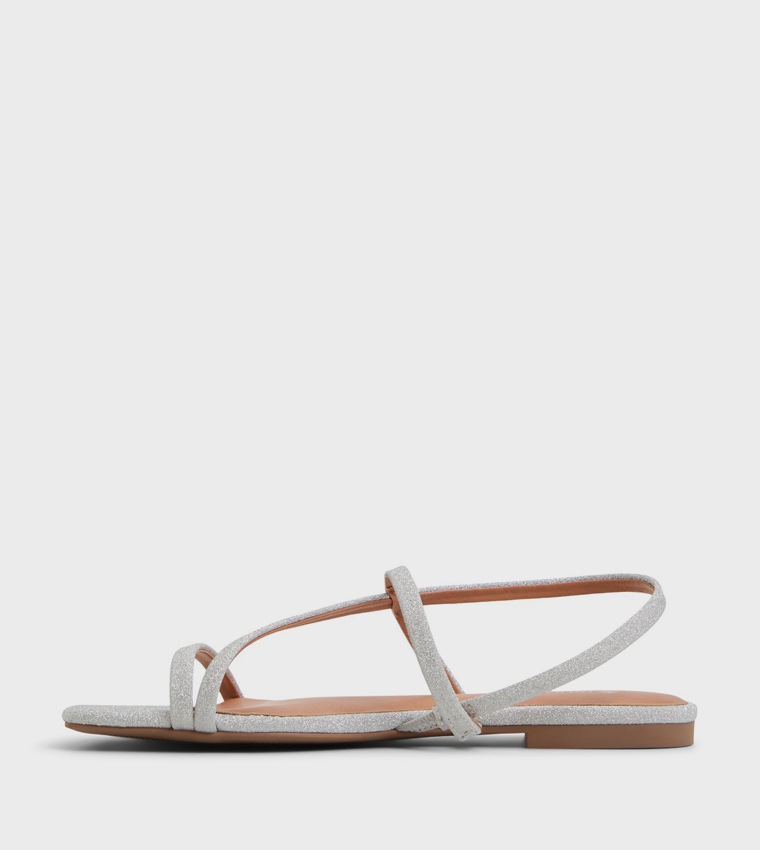 ZERAH Shimmer Slingback Flat Sandals
