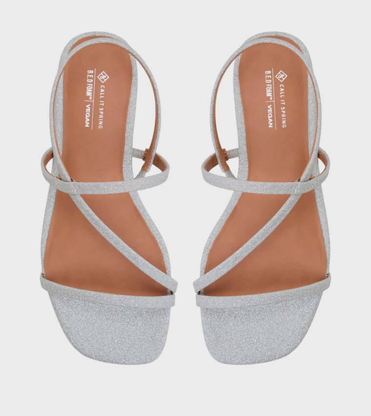 ZERAH Shimmer Slingback Flat Sandals