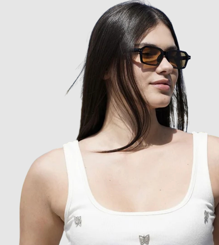 Noir Rectangle Sunglasses