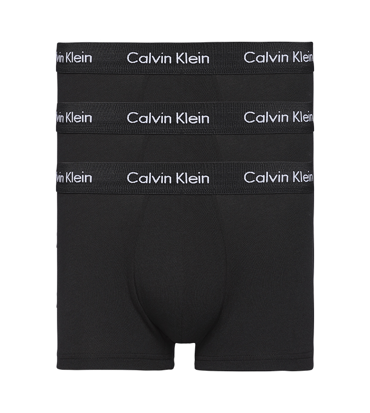 Buy Calvin Klein 3 Pack Low Rise Trunks Cotton Stretch In Black