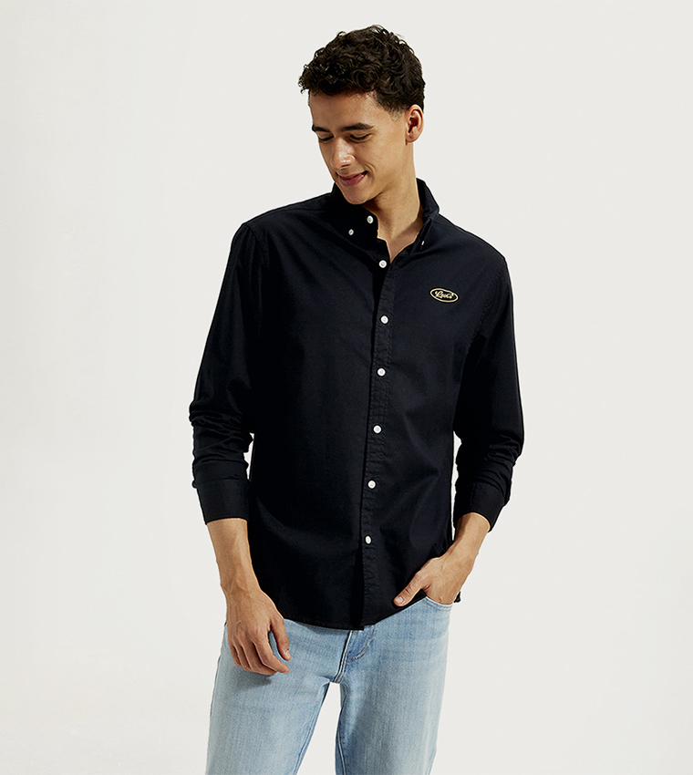 Logo Embroidered Long Sleeves Shirt