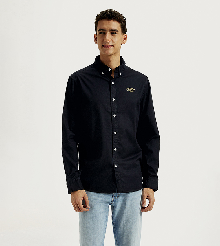 Logo Embroidered Long Sleeves Shirt