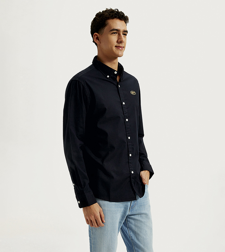 Logo Embroidered Long Sleeves Shirt