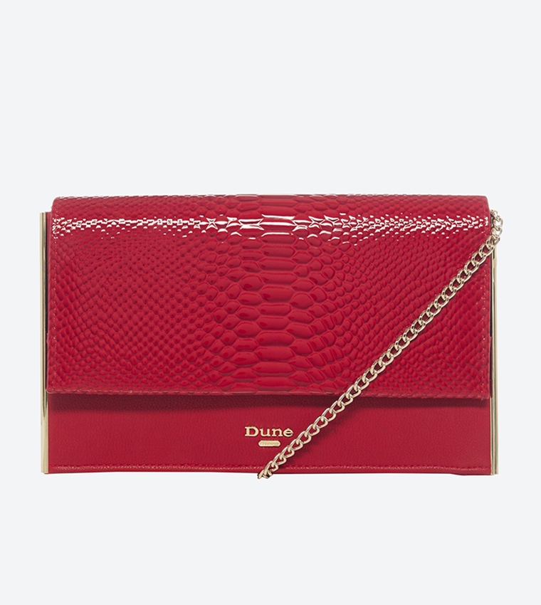 Buy Dune Accessories BINKIIE Metal Trim Clutch Bag In Red 6thStreet Kuwait