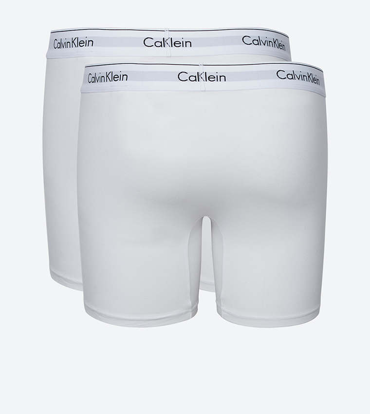 Calvin Klein Girls 2 pack Modern Cotton Shorty Brief, White