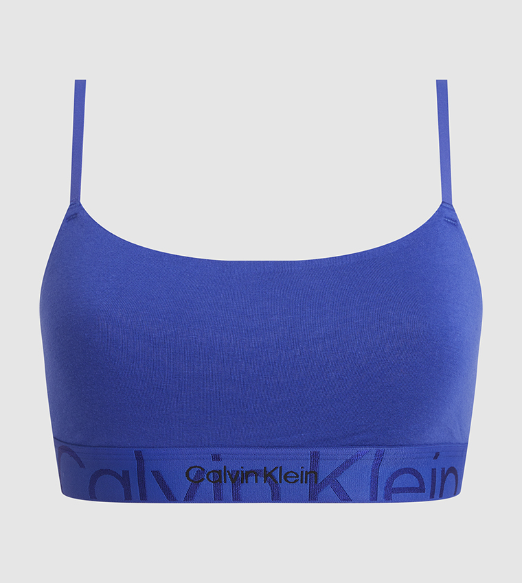 Buy Calvin Klein Unlined Sports Bra In Blue