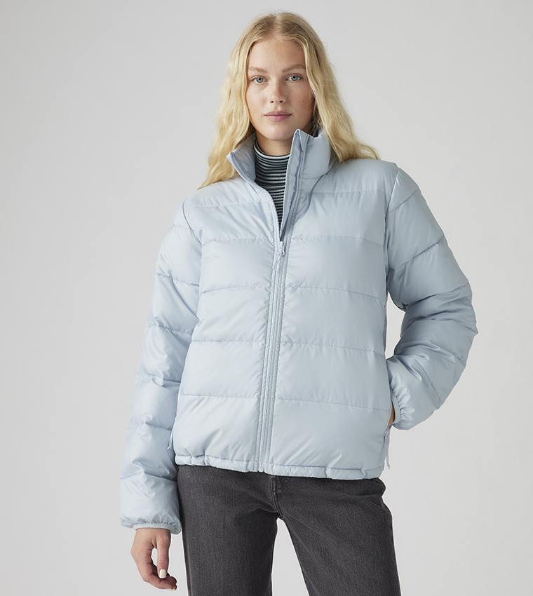 HOLLY Zippered High Neck Puffer Jacket