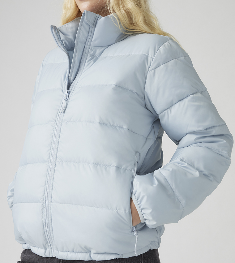 HOLLY Zippered High Neck Puffer Jacket
