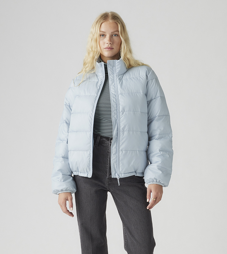 HOLLY Zippered High Neck Puffer Jacket