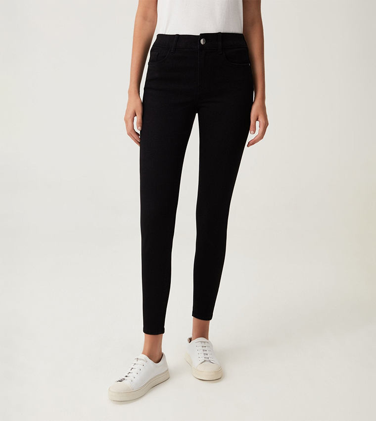 Solid Push-Up Skinny Fit Jeans