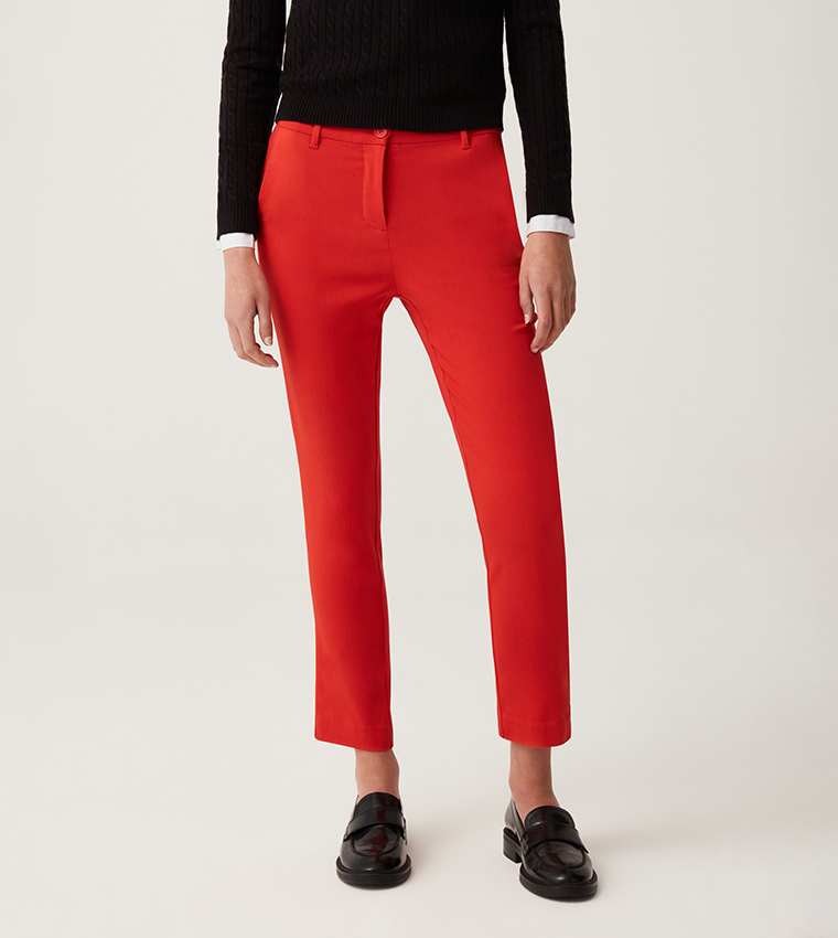 Solid Ankle Chino Pants