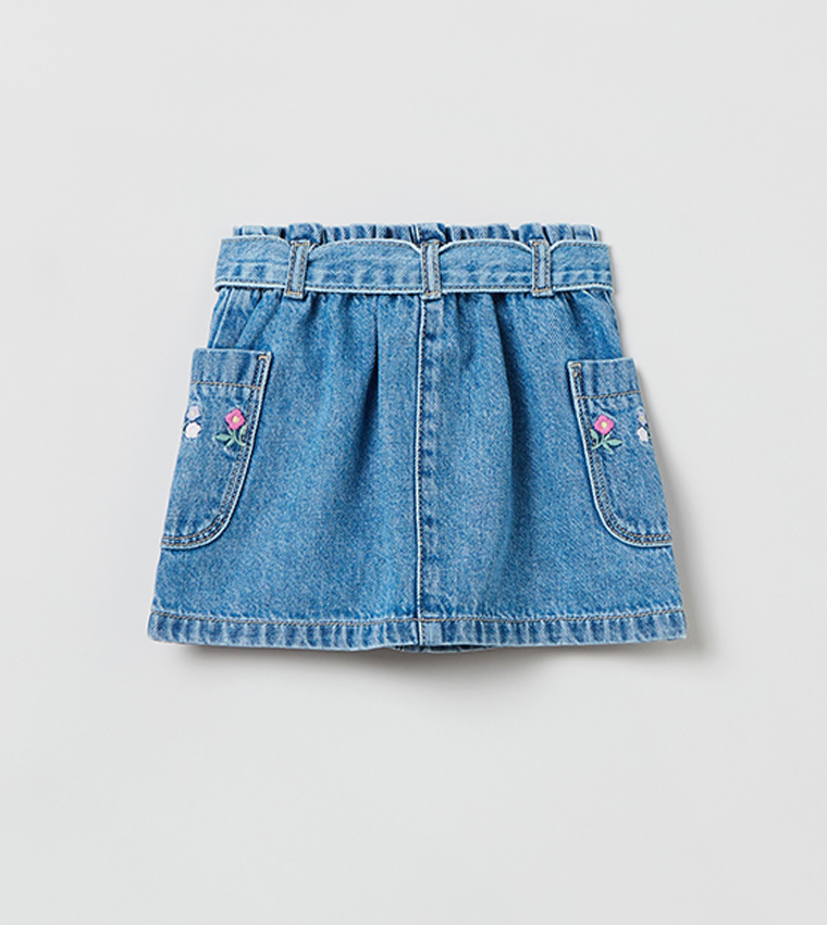 Denim skirt hot sale embroidered