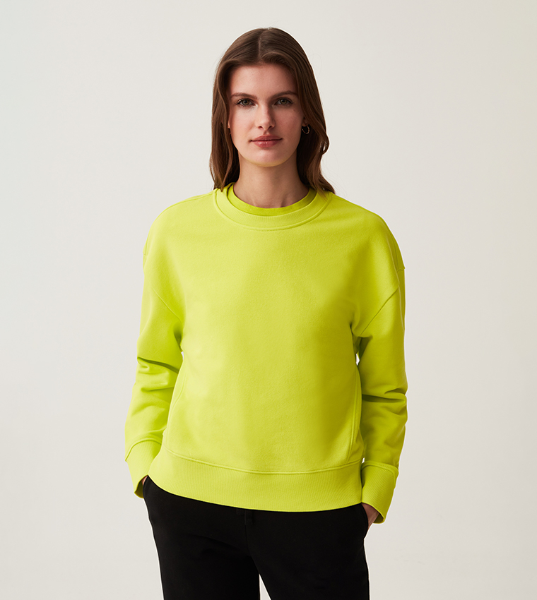 Lime green crewneck top